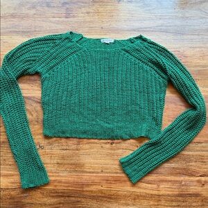Cotton Candy Emerald Green Knit Sweater